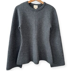 H&M Wool Blend Flare Sleeve Crew Neck Sweater